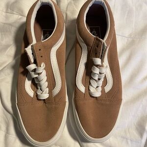 Vans Tan Suede Platform Sneakers